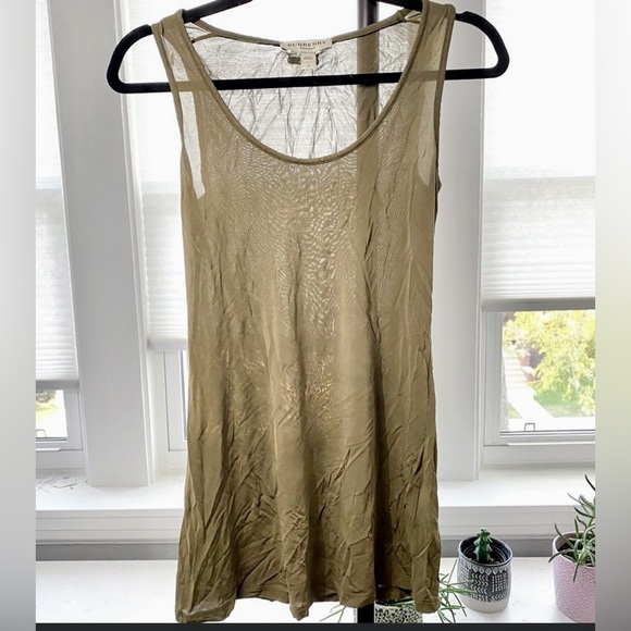 Burberry London Olive Viscose Tank xs/s - Picture 2 of 5